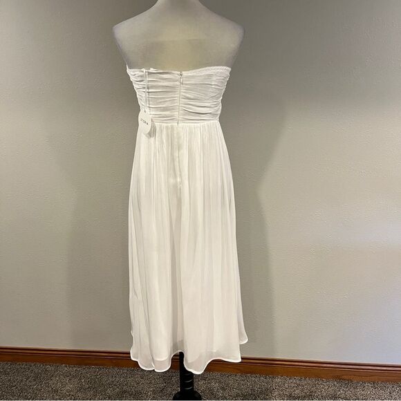 NEW STORIA if only bow bust midi dress in white Elegant White Strapless Dress - Picture 7 of 13